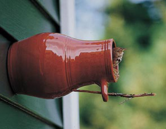 First American birdhouse - Bird bottle by Williamsburg Pottery used by colonialists in the 1700s.