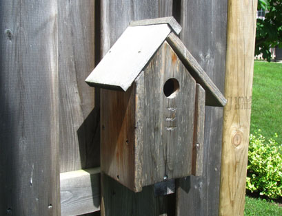 Wooden Birdhouse - Slanted Roof Design