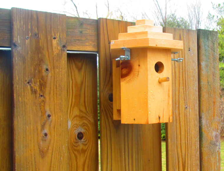 The Dropcam added to an outdoor birdhouse body