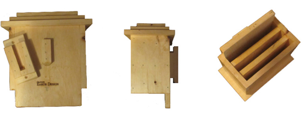Large Bat
                    House Knotty White Pine side, bracket and roof
                    picture