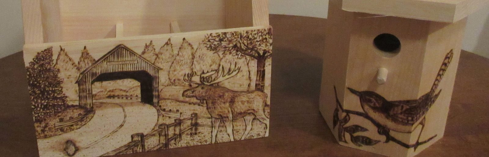 Moose Pyrography Bottle Carrier
